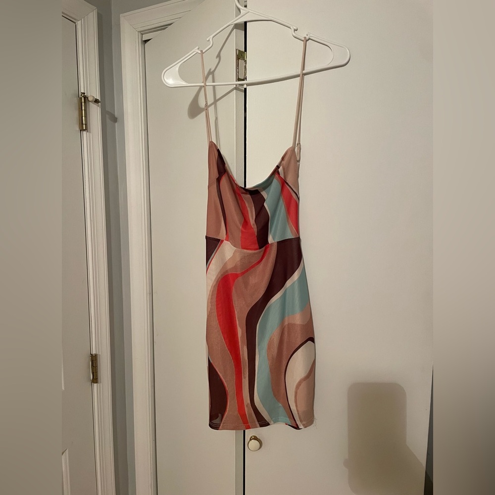 Mini dress worn for disco themed bachelorette